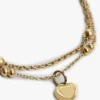 Heart Charm Double-Layered Bracelet