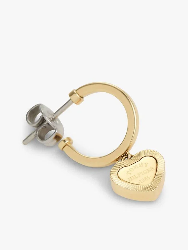 Heart Charm Hoop Earring Heart Charm Hoop Earring