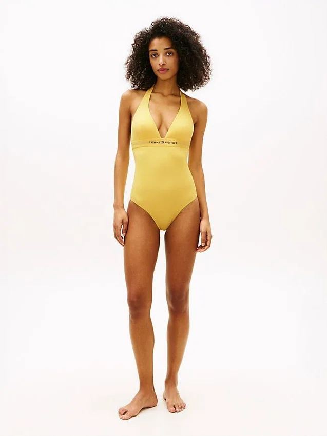 Hilfiger Logo Halter One-Piece Swimsuit Hilfiger Logo Halter One-Piece Swimsuit