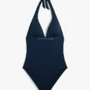 Hilfiger Logo Halter One-Piece Swimsuit Hilfiger Logo Halter One-Piece Swimsuit