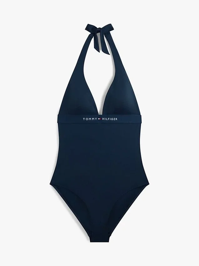 Hilfiger Logo Halter One-Piece Swimsuit Hilfiger Logo Halter One-Piece Swimsuit