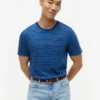 Indigo-Dyed Striped Pocket T-Shirt
