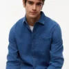 Indigo-Dyed Waffle Denim Shirt