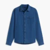 Indigo-Dyed Waffle Denim Shirt