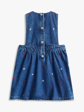 Kids’ Allover Flower Denim Jumper Dress