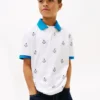 Kids’ Allover Nautical Logo Stretch Polo
