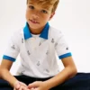 Kids’ Allover Nautical Logo Stretch Polo