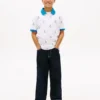 Kids’ Allover Nautical Logo Stretch Polo