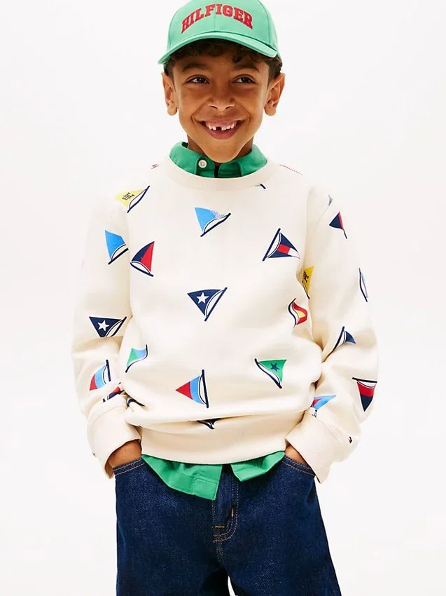 Kids’ Allover Sailing Flag Sweatshirt Kids’ Allover Sailing Flag Sweatshirt