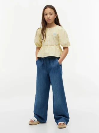 Kids’ Chambray Wide Leg Pull-On Pant