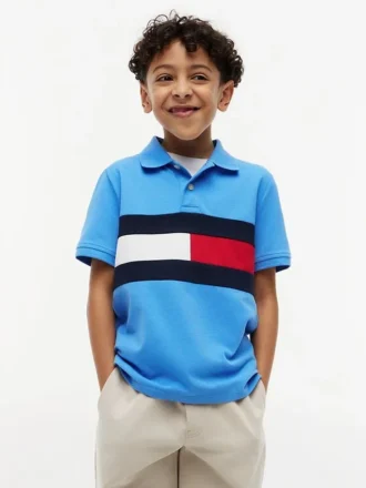 Kids’ Colorblock Flag Stretch Polo