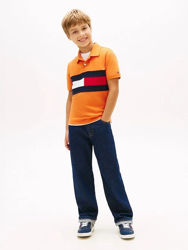 Kids’ Colorblock Flag Stretch Polo Kids’ Colorblock Flag Stretch Polo