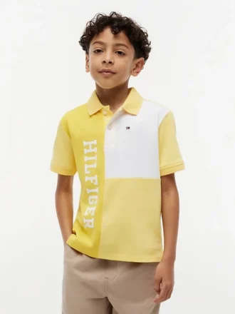 Kids’ Colorblock Logo Stretch Polo