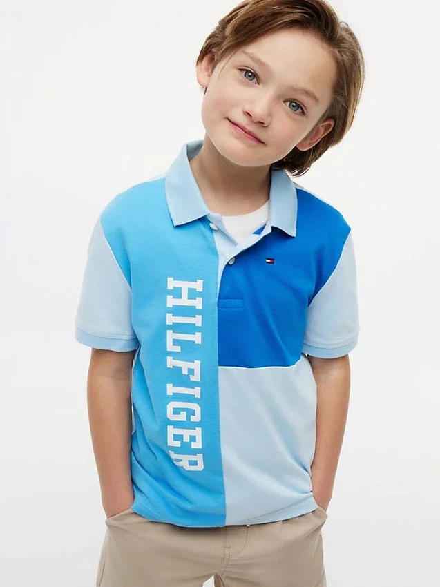Kids’ Colorblock Logo Stretch Polo Kids’ Colorblock Logo Stretch Polo