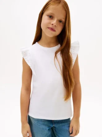 Kids’ Embroidered Eyelet Flutter T-Shirt