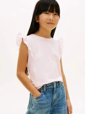Kids’ Embroidered Eyelet Flutter T-Shirt