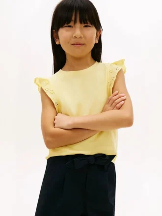 Kids’ Embroidered Eyelet Flutter T-Shirt