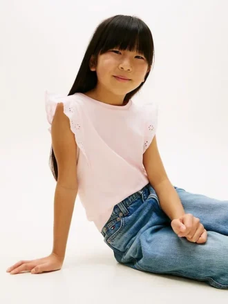 Kids’ Embroidered Eyelet Flutter T-Shirt