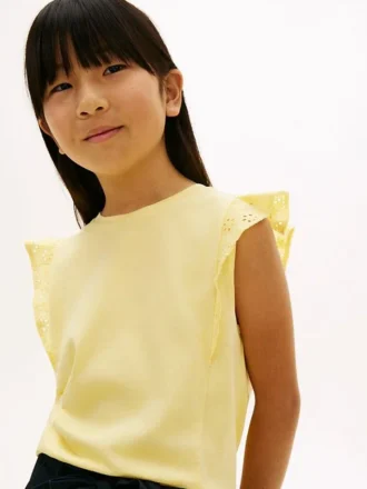 Kids’ Embroidered Eyelet Flutter T-Shirt