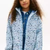Kids’ Floral Print Hooded Rain Jacket