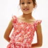 Kids’ Floral Print Ruffle-Strap Dress