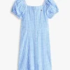 Kids’ Gingham Puff-Sleeve Dress