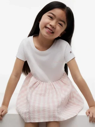 Kids’ Gingham Seersucker Combo Dress