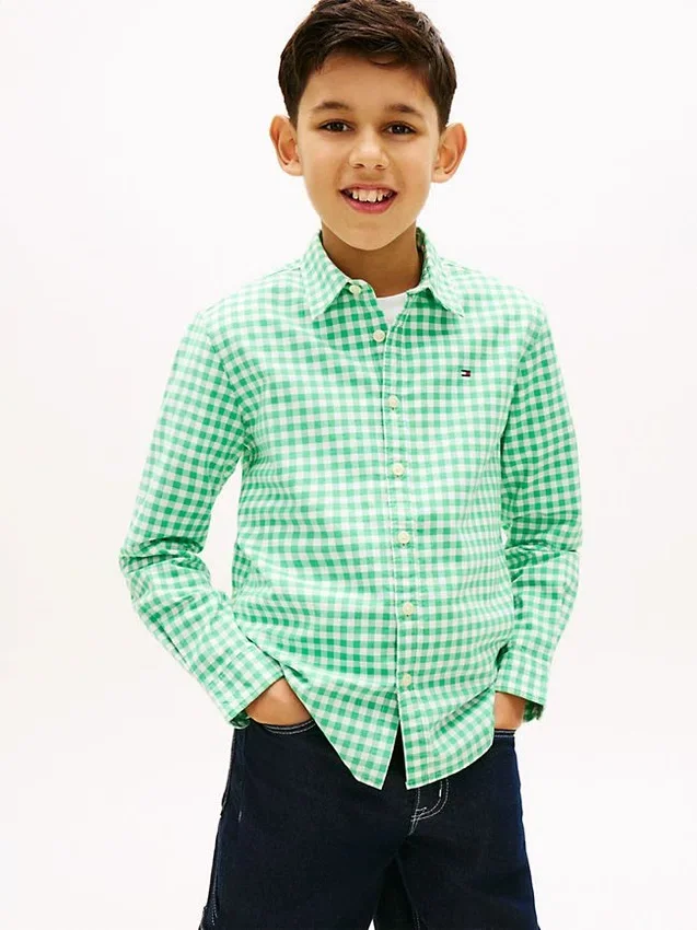 Kids’ Gingham Stretch Oxford Shirt Kids’ Gingham Stretch Oxford Shirt