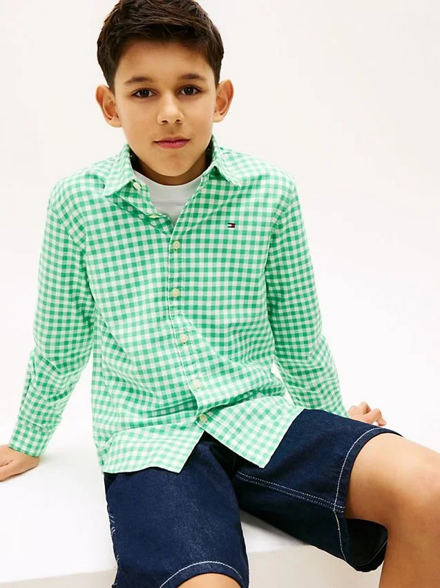 Kids’ Gingham Stretch Oxford Shirt Kids’ Gingham Stretch Oxford Shirt