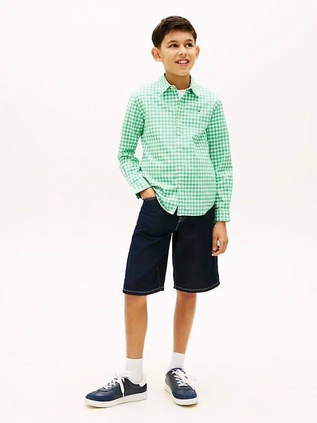 Kids’ Gingham Stretch Oxford Shirt Kids’ Gingham Stretch Oxford Shirt