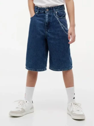 Kids’ Graffiti Print Baggy Denim Short
