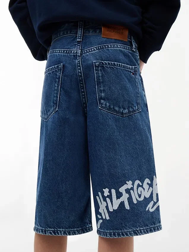 Kids’ Graffiti Print Baggy Denim Short Kids’ Graffiti Print Baggy Denim Short