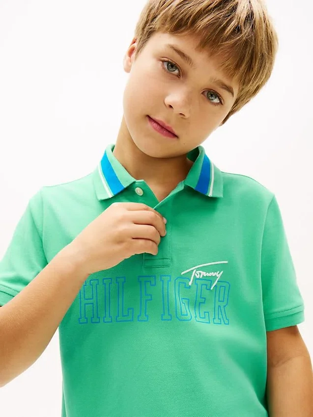 Kids’ Hilfiger Logo Stretch Polo Kids’ Hilfiger Logo Stretch Polo