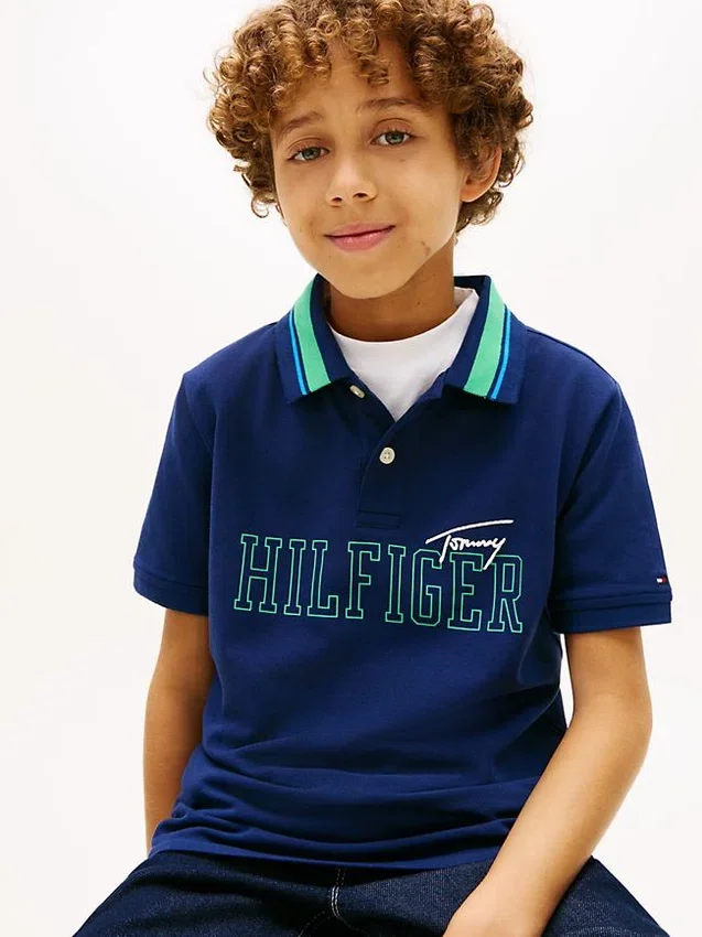 Kids’ Hilfiger Logo Stretch Polo Kids’ Hilfiger Logo Stretch Polo