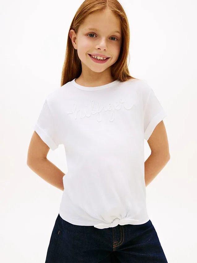 Kids’ Hilfiger Logo Tie-Front T-Shirt Kids’ Hilfiger Logo Tie-Front T-Shirt