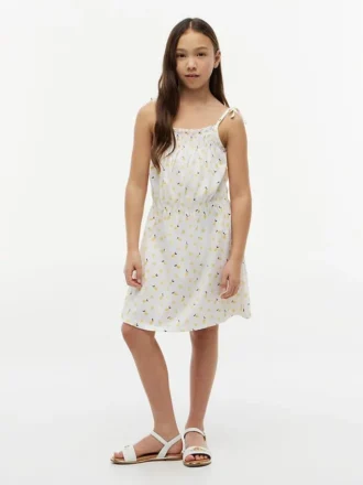 Kids’ Lemon Print Smocked Sundress
