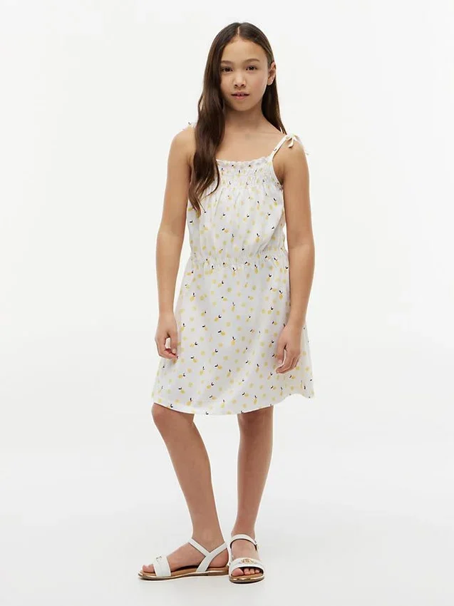 Kids’ Lemon Print Smocked Sundress Kids’ Lemon Print Smocked Sundress