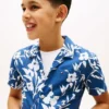 Kids’ Linen-Cotton Blend Floral Shirt