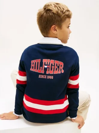 Kids’ Logo Graphic Stripe Rugby Polo
