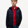 Kids’ Mixed Media Hooded Quilted Jacket