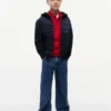 Kids’ Mixed Media Hooded Quilted Jacket