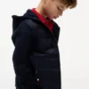 Kids’ Mixed Media Hooded Quilted Jacket