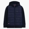 Kids’ Mixed Media Hooded Quilted Jacket