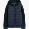 Kids’ Mixed Media Hooded Quilted Jacket