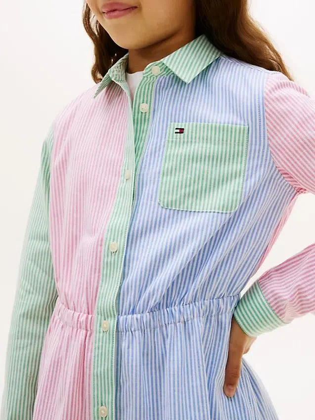 Kids’ Mixed Stripe Stretch Shirtdress Kids’ Mixed Stripe Stretch Shirtdress