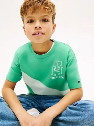 Kids’ Monogram Banner Stripe T-Shirt