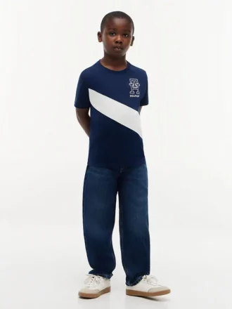 Kids’ Monogram Banner Stripe T-Shirt