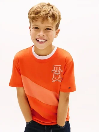 Kids’ Monogram Banner Stripe T-Shirt