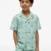 Kids’ Monogram Logo Striped Camp Shirt