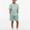 Kids’ Monogram Logo Striped Camp Shirt